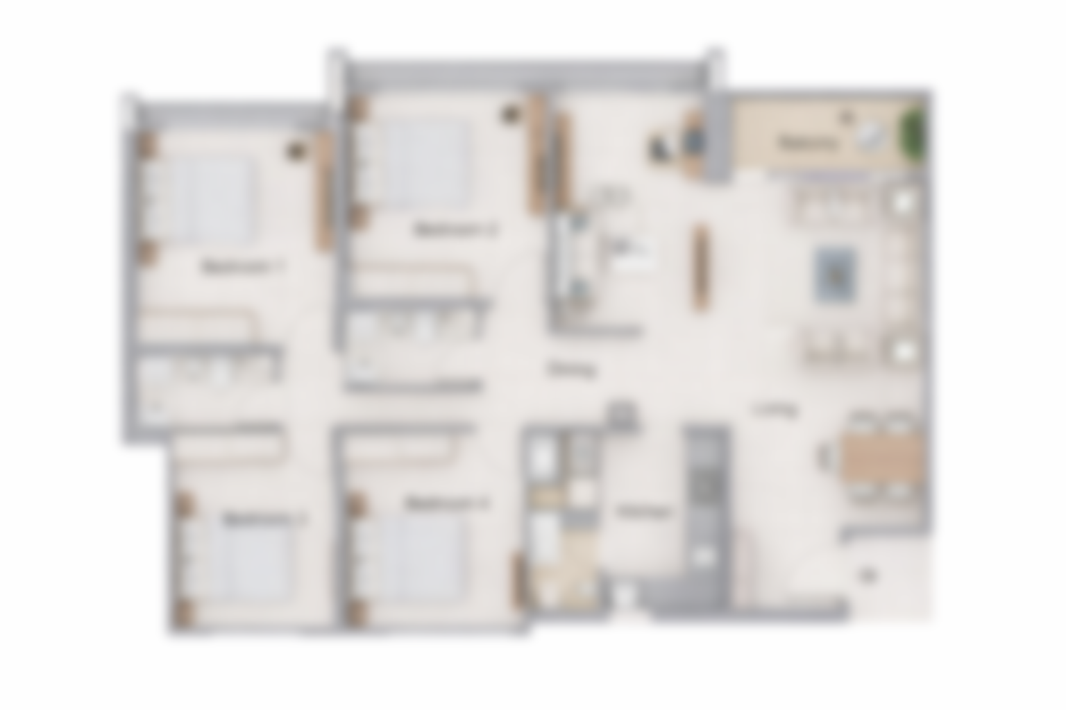 Kalpataru Amare 3 BHK Floor Plan